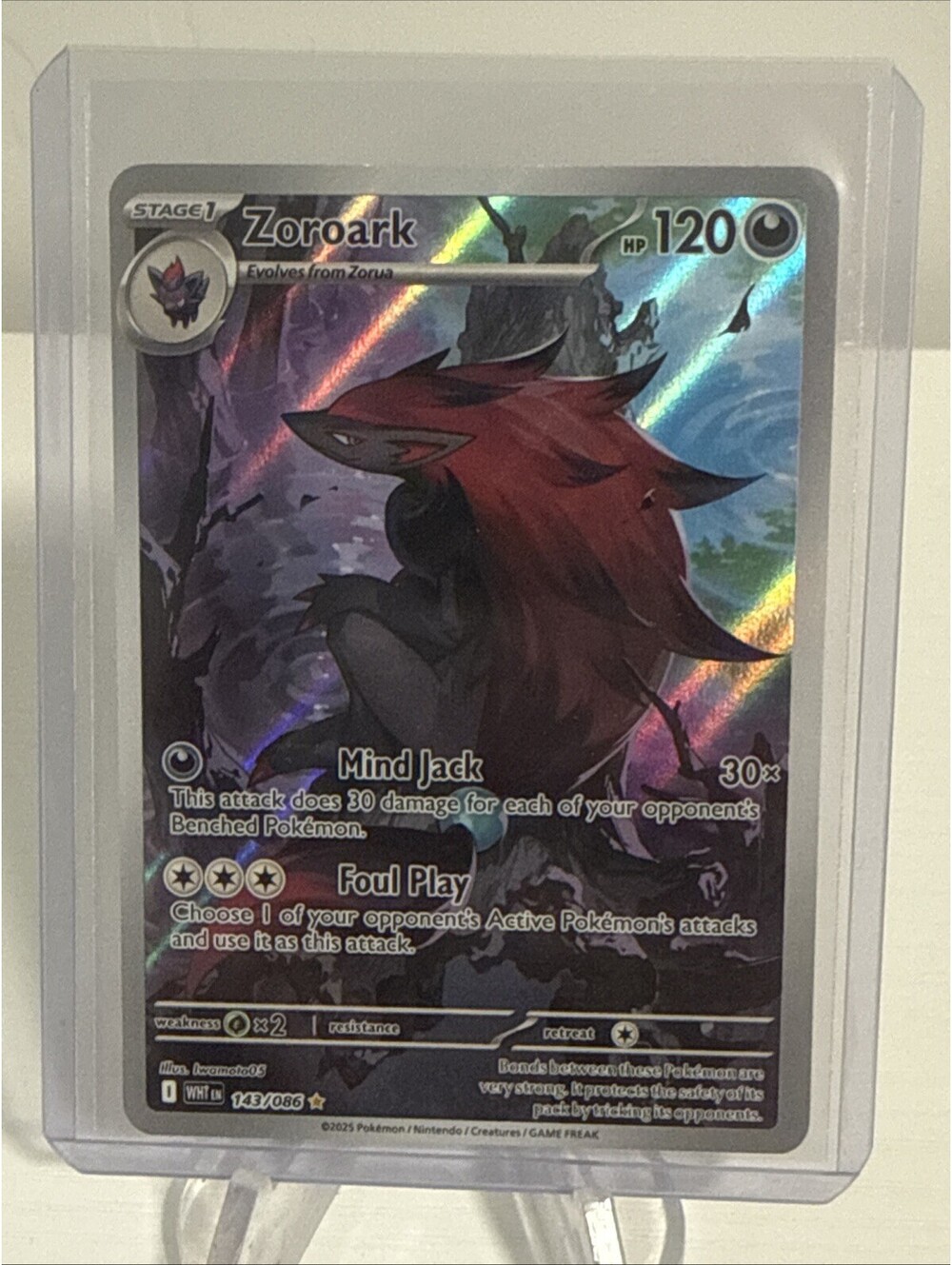 Pokémon TCG Zoroark 143/086 White Flare Illustration Rare Holo Card NM